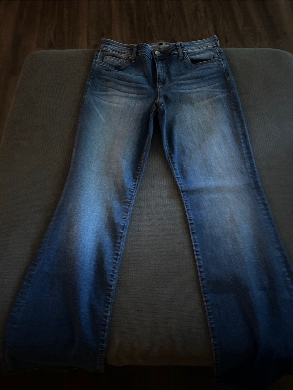 Kut from the Kloth Dark Blue Faded Flare Jeans